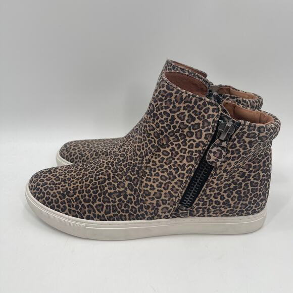 NEW GENTLE SOULS Shoes Size 9.5 Carter Animal Print Zipper Leopard Leather HiTop - Picture 7 of 16